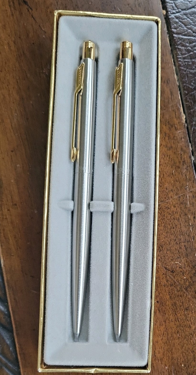 VTG Parker Classic Flighter Stainless Steel Pen Pencil Set USA New Box Booklet VTG Parker Classic Flighter Stainless Steel Pen Pencil Set USA New Box Booklet