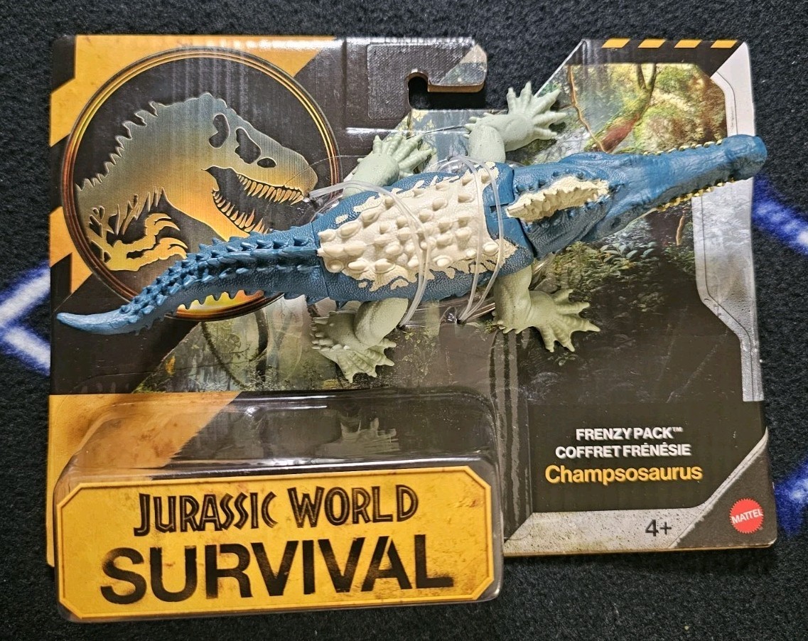 New Jurassic World Survival Frenzy Pack CHAMPSOSAURUS Dinosaur Figure