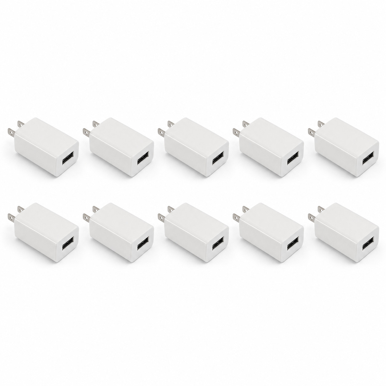 10 Pack USB-A Wall Charger Wholesale Lot Power Adapter White