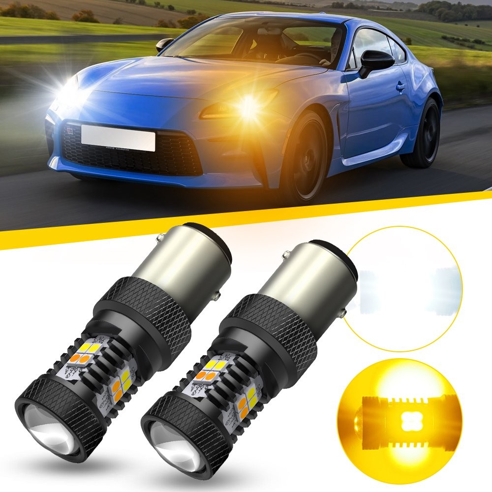 2/4X AUXITO Switchback LED Front Turn Signal Light Bulbs 1157 2357 Amber White