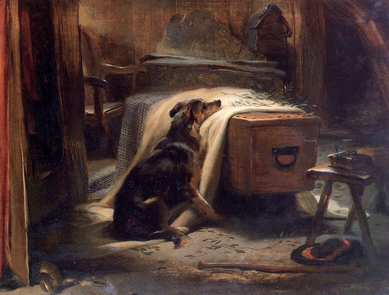 stunning oil painting handpainted on canvas-The Old Shepherd's Chief Mourner