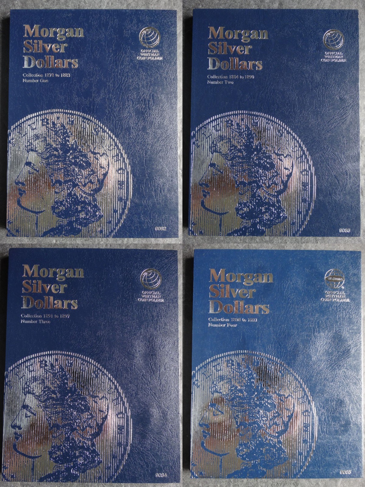 Set of 4 - Whitman Morgan Silver Dollars Coin Folders Number 1-4 1878-1921 Book