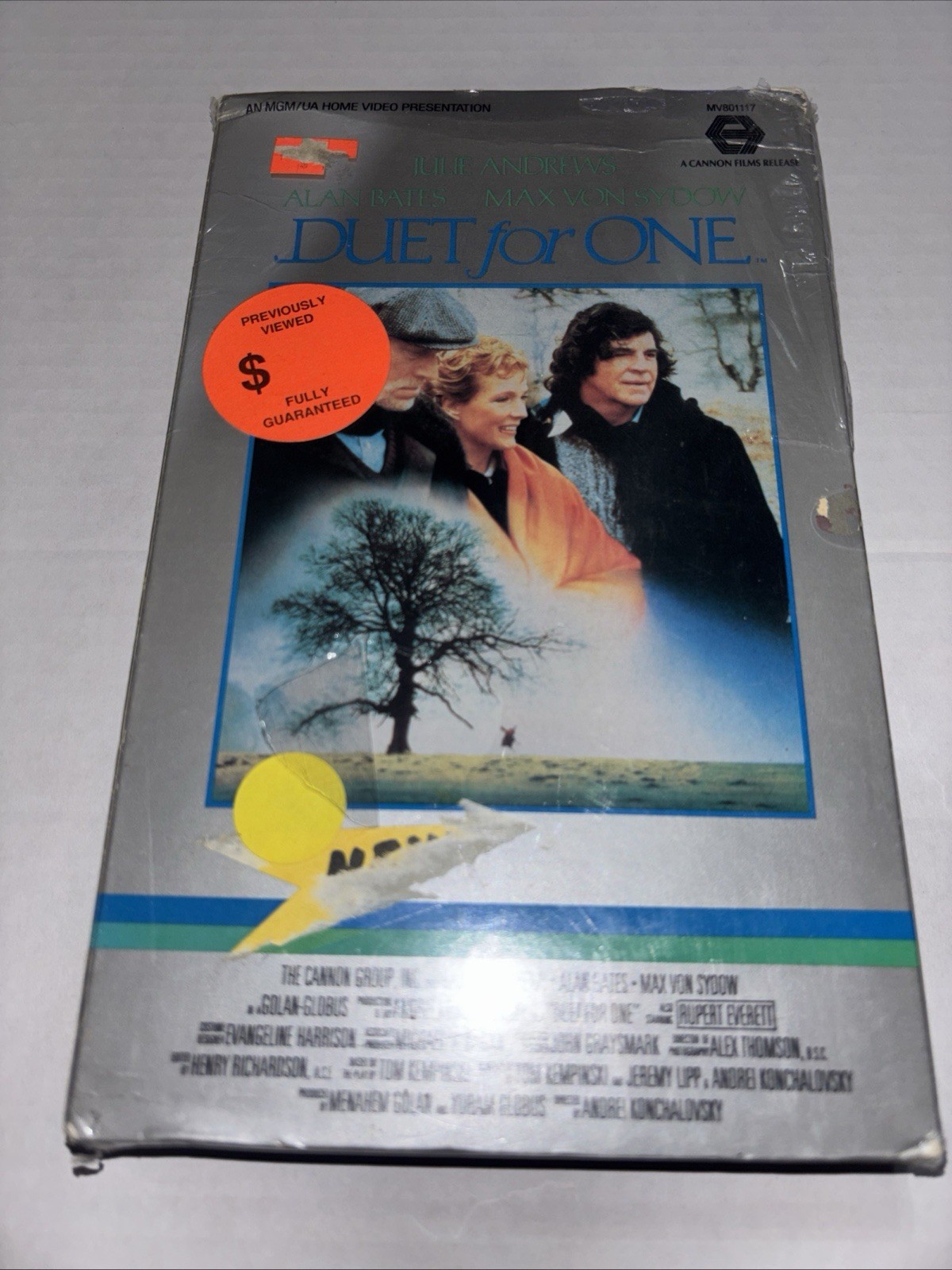 VHS: Duet for One (1987): Max Von Sydow: MGM/UA book box, big