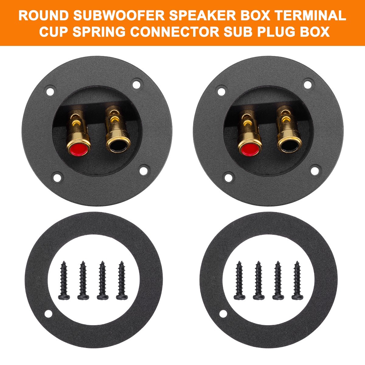2Pcs Speaker Box Terminal Round Spring Cup Connector Subwoofer Enclosure New 2Pcs Speaker Box Terminal Round Spring Cup Connector Subwoofer Enclosure New