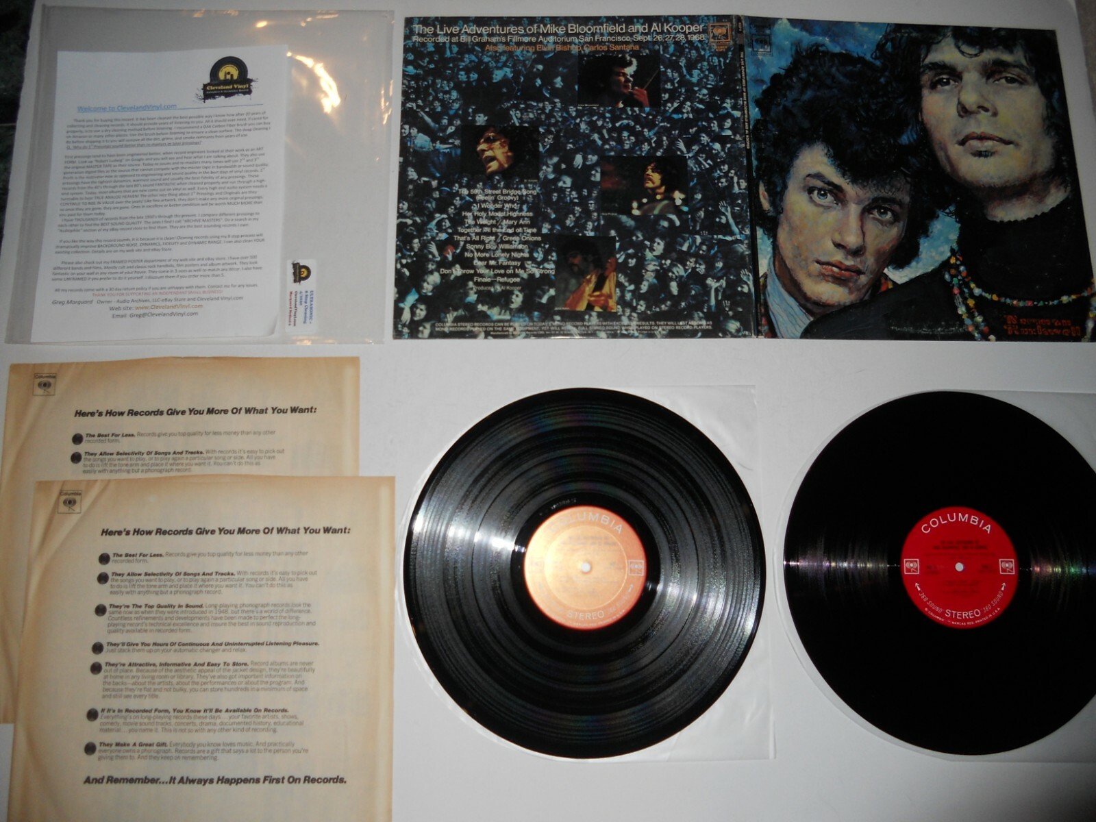 Mike Bloomfield Al Kooper Live Adventures 1st \'68 EXC Analog 2 eye Ultrasonic