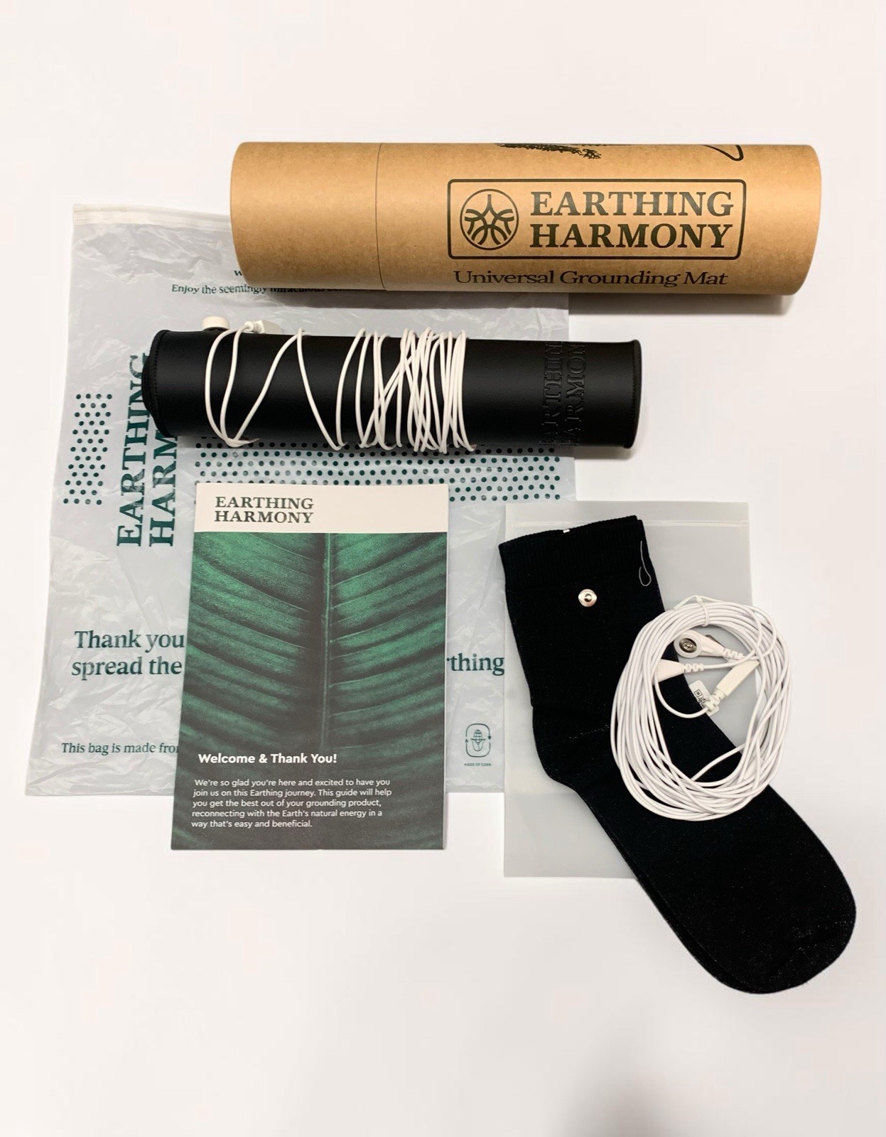 Earthing Harmony Universal Grounding Mat Kit w/ Cord Grounding Sock & Guide