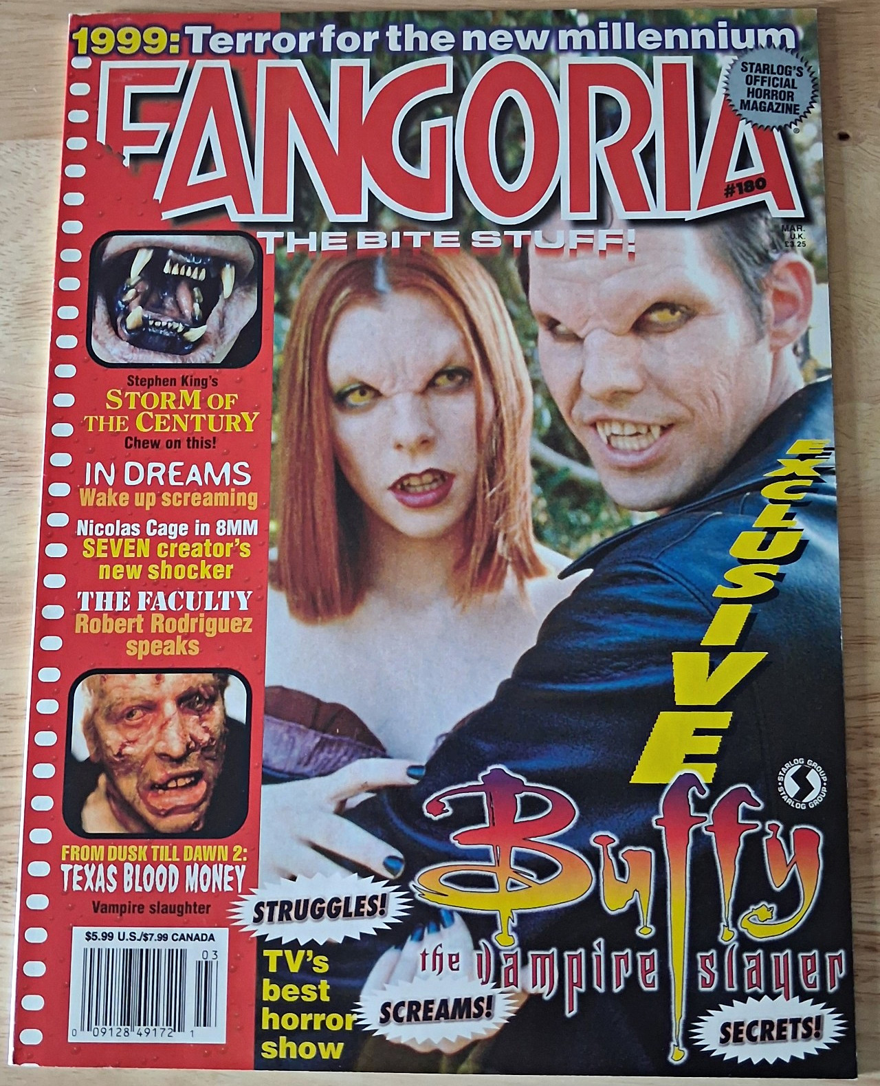 Fangoria Magazine March 1999 Issue #180 Buffy Vampire Slayer Stephen King Illus Fangoria Magazine March 1999 Issue #180 Buffy Vampire Slayer Stephen King Illus