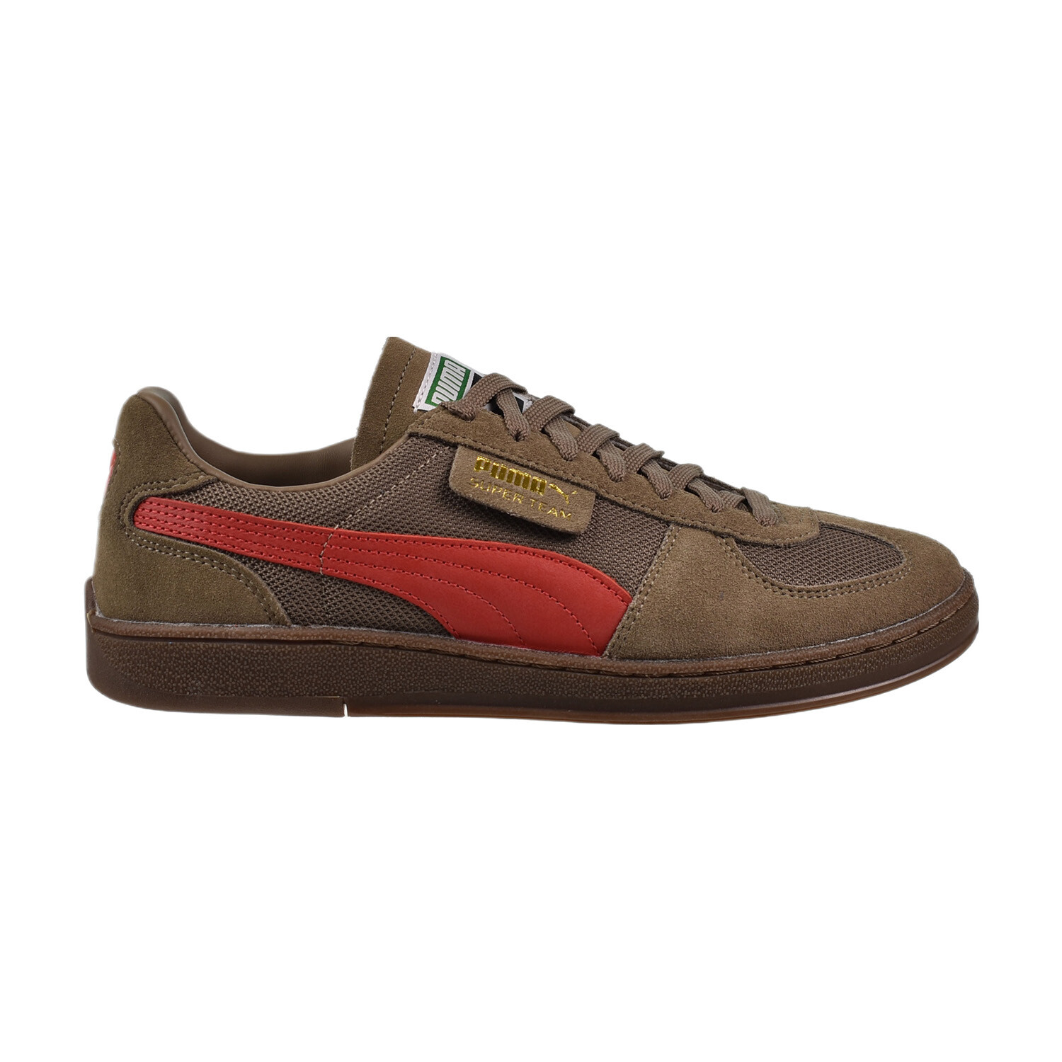 Puma Super Team OG Men's Shoes Totally Taupe Red 390424-06