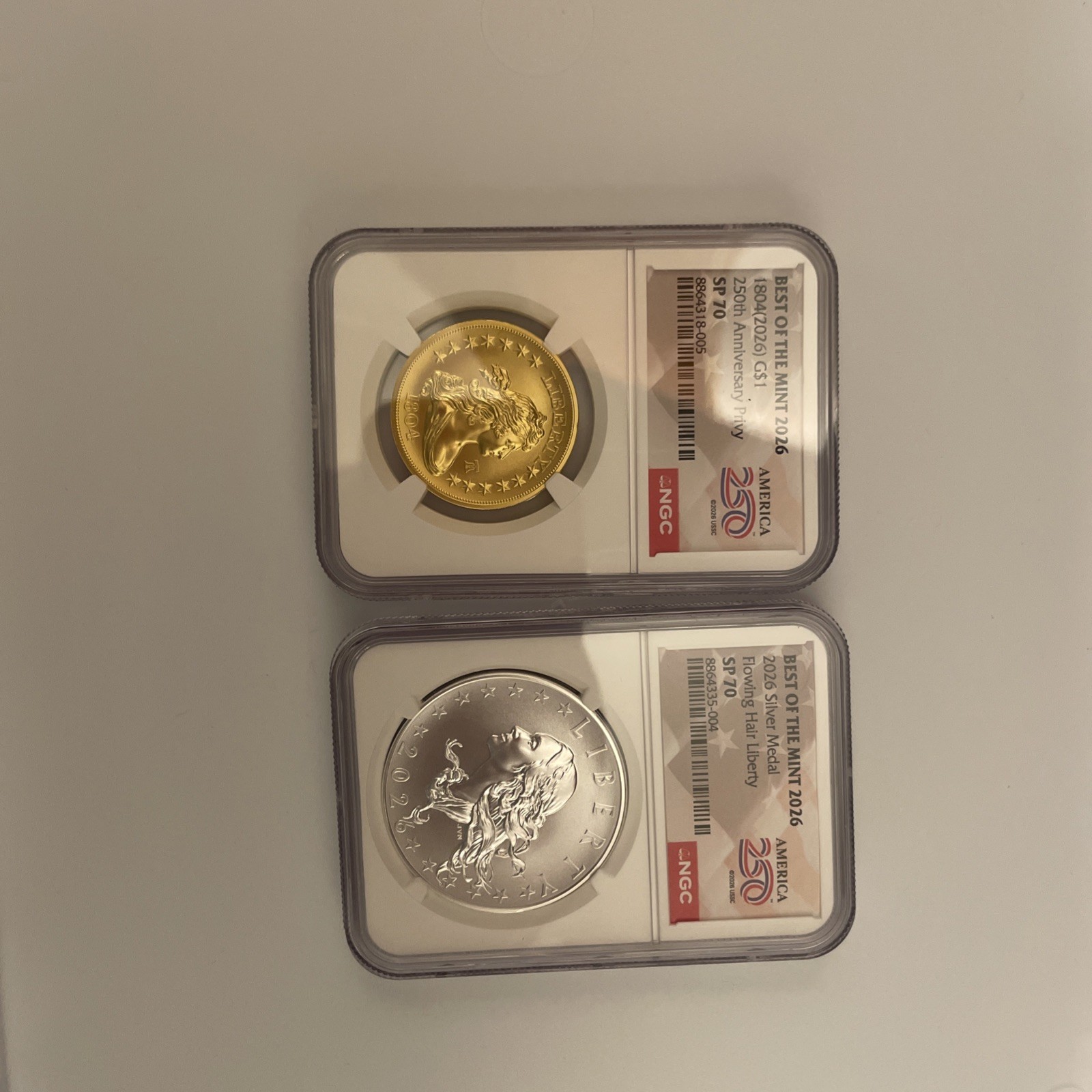 2026 W Best of the Mint 1804 Gold Coin & Silver Medal Set NGC SP70 W/OGP 2026 W Best of the Mint 1804 Gold Coin & Silver Medal Set NGC SP70 W/OGP