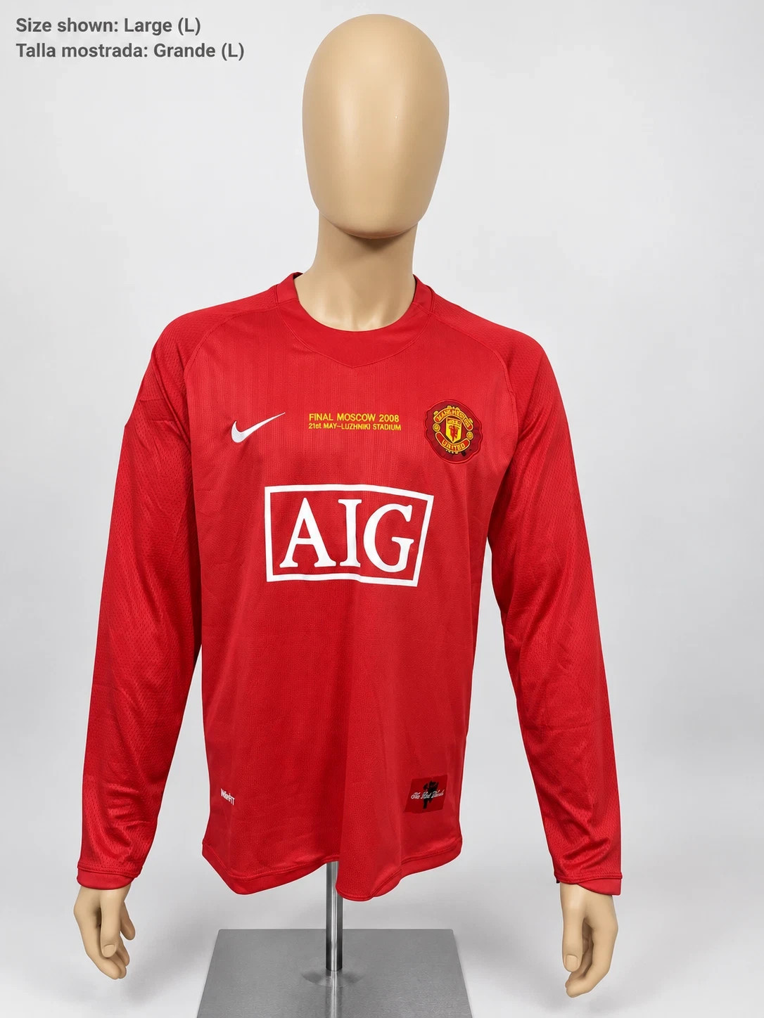 Cristiano Ronaldo 7 2008 UCL Final Manchester United Nike Long Sleeve Jersey
