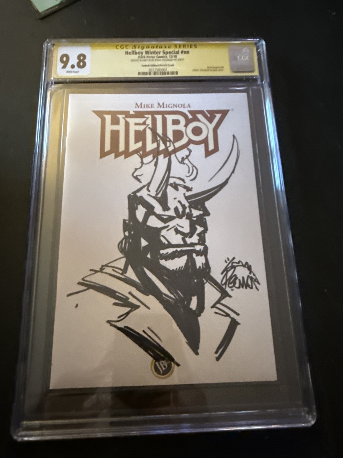 Ryan Stegman HELLBOY CGC 9.8  Original Art Sketch Rare Turkish blank