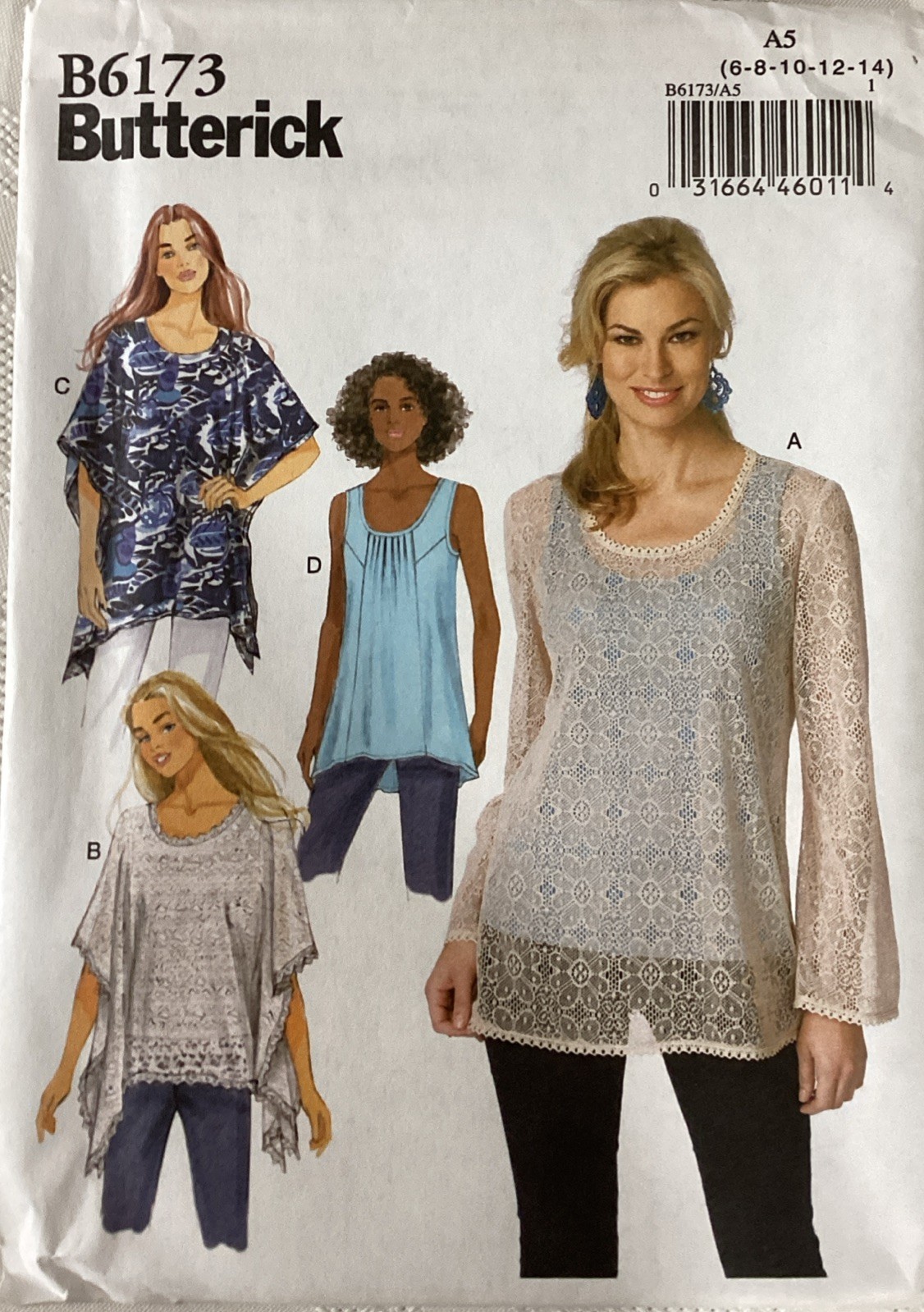 butterick sewing pattern B6173 A5 (6,8,10,12,14))