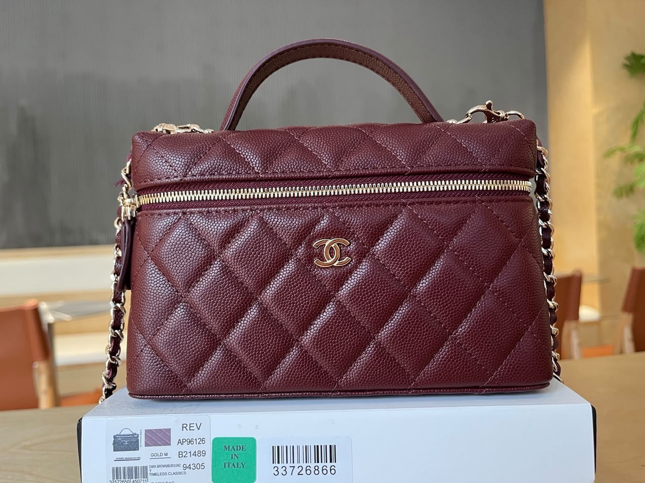 Authentic Vintage Burgundy Chanel Handbag