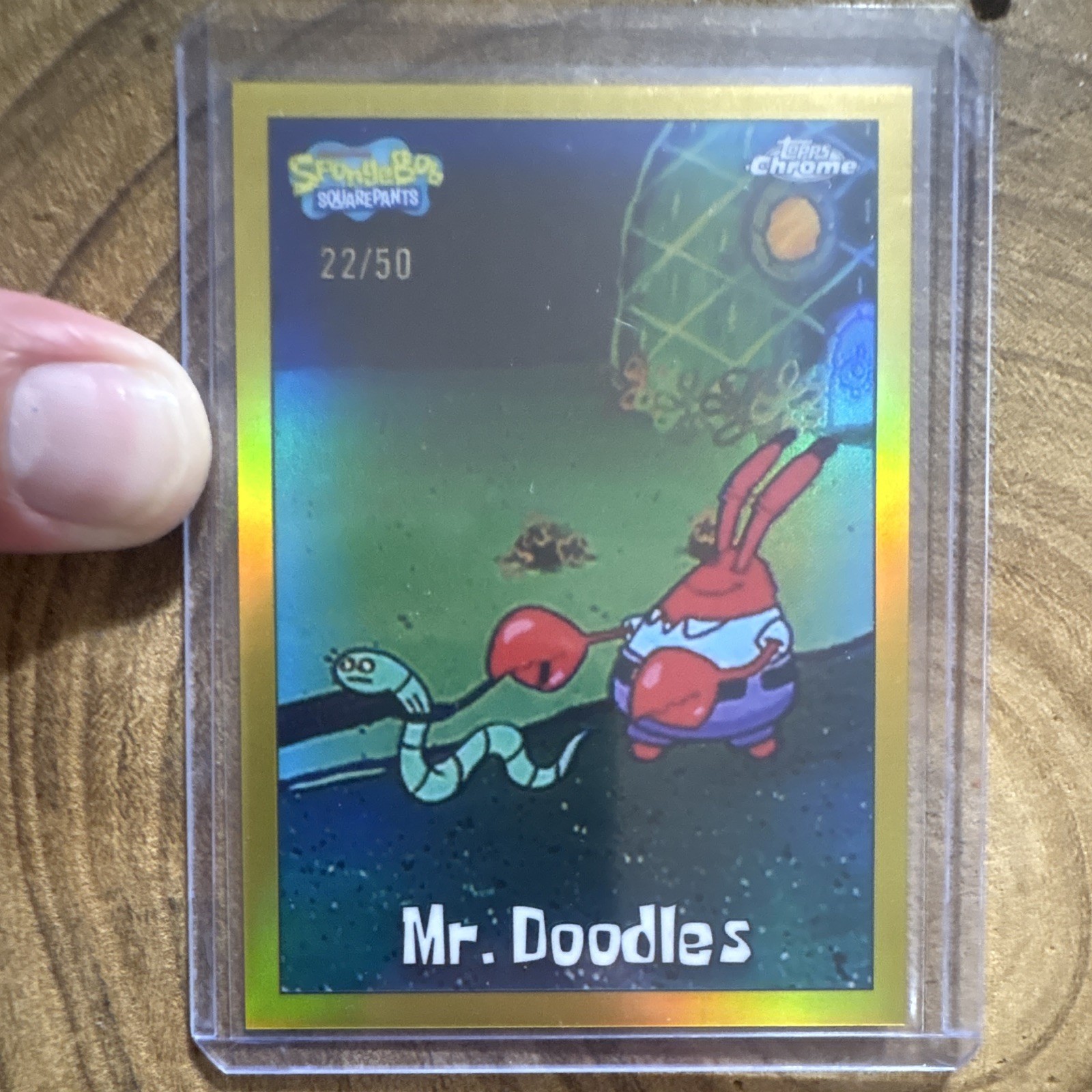 Topps 2025 Chrome SpongeBob SquarePants #108 Mr. Doodles Gold 22/50