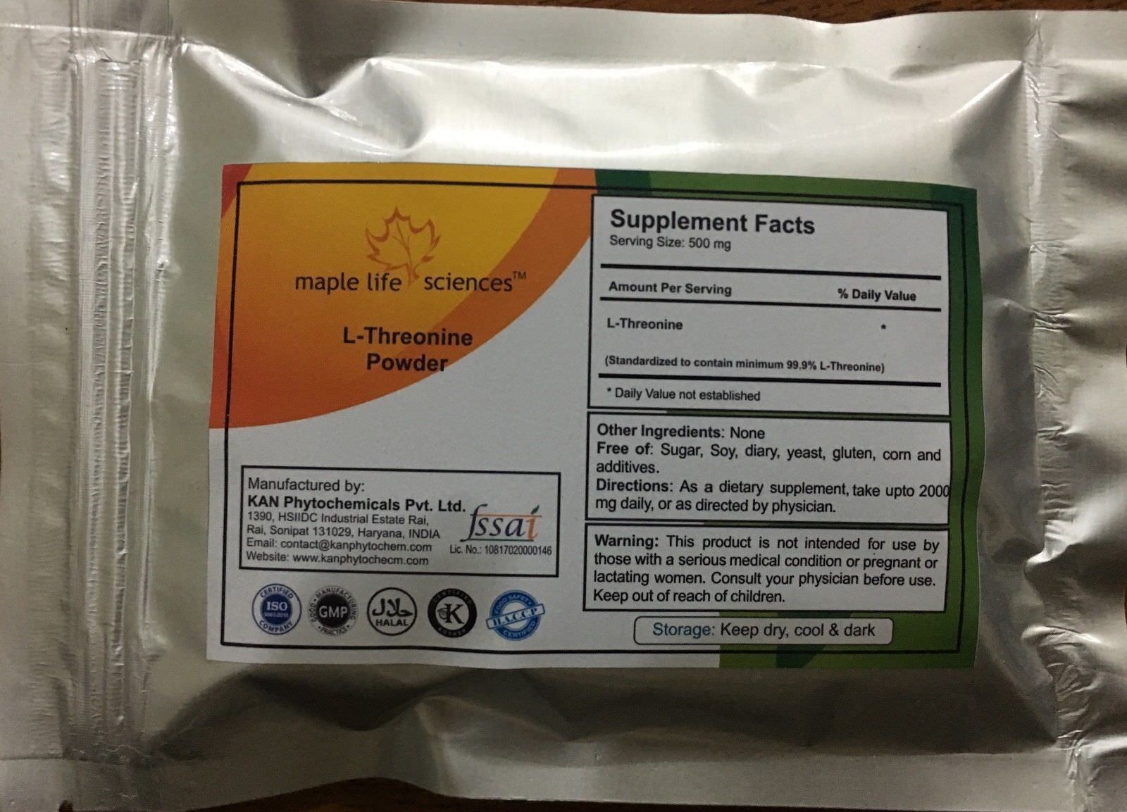 L-Threonine Powder 99.9% Pure and High Quality 