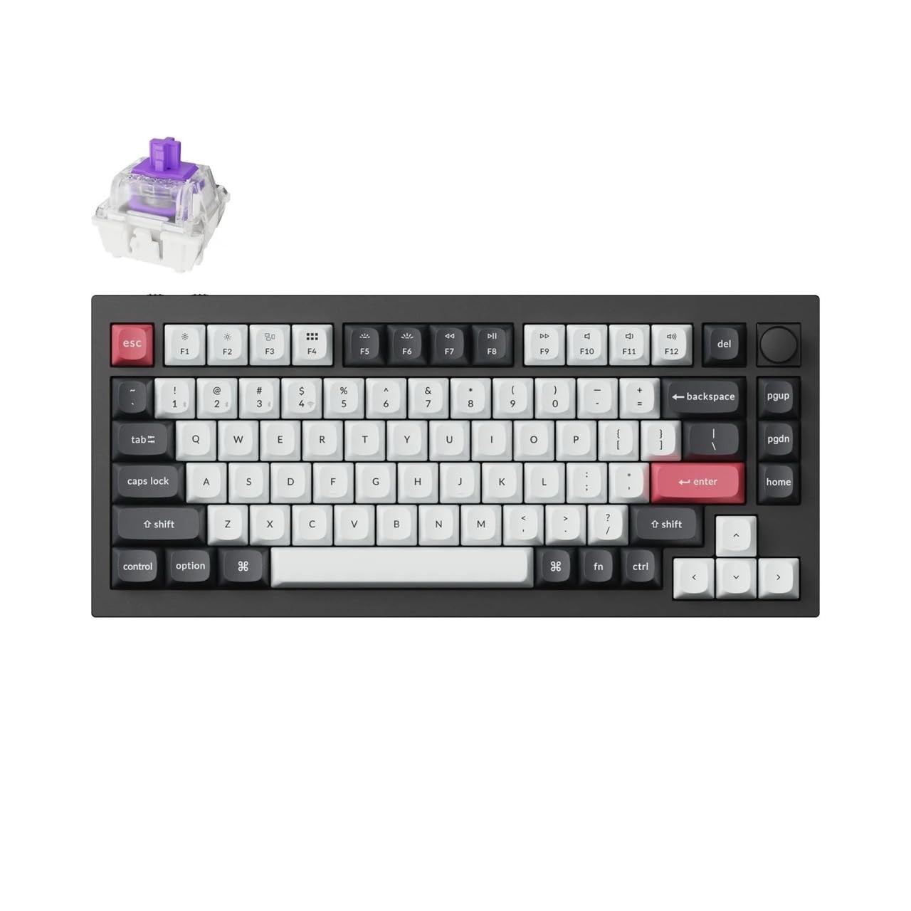 Keychron Q1HE 75% Custom Wireless RGB Mechanical Keyboard - Hotswap, Magnetic