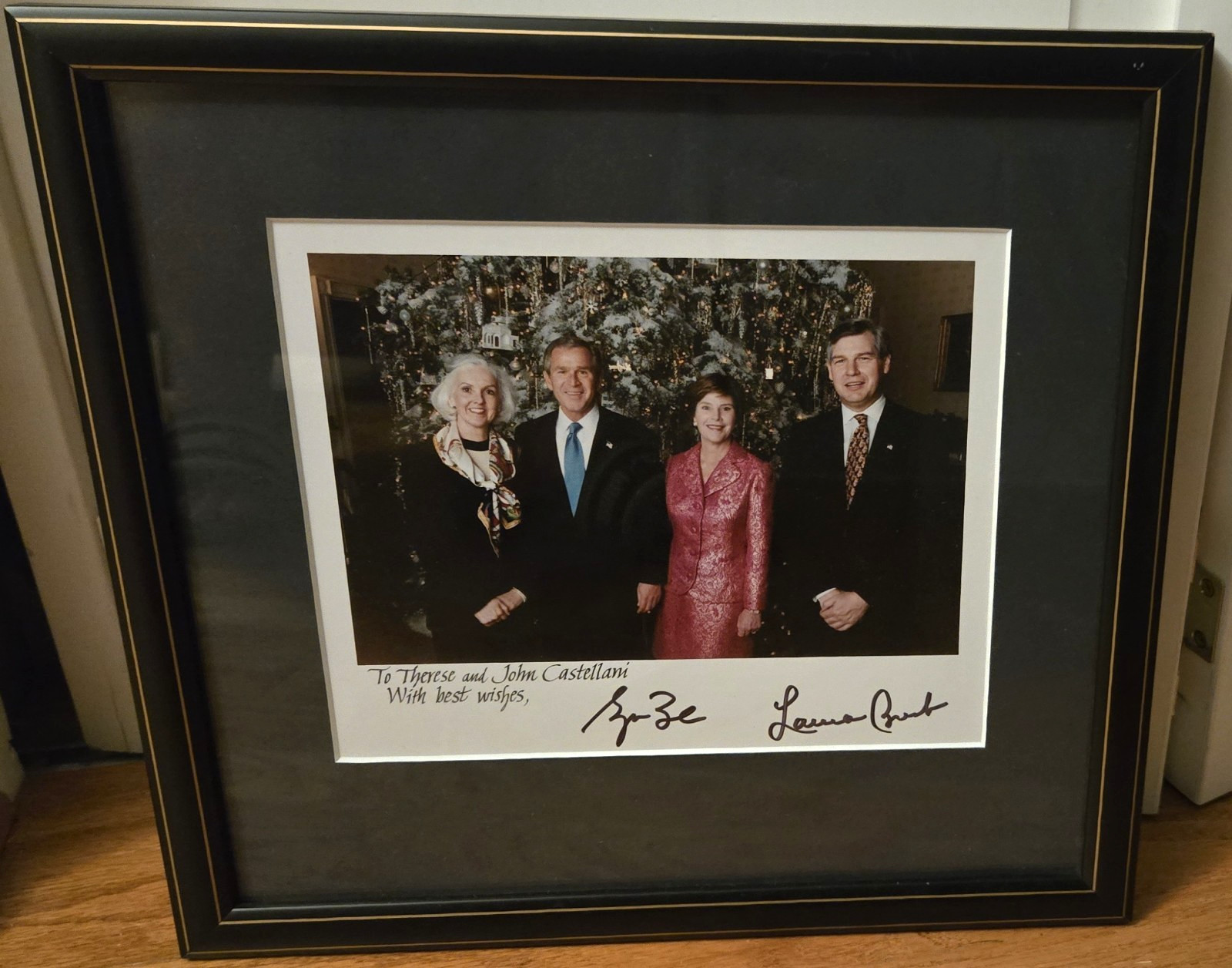 George W Bush & Laura Bush Autographed | SIGNED Framed Photograph