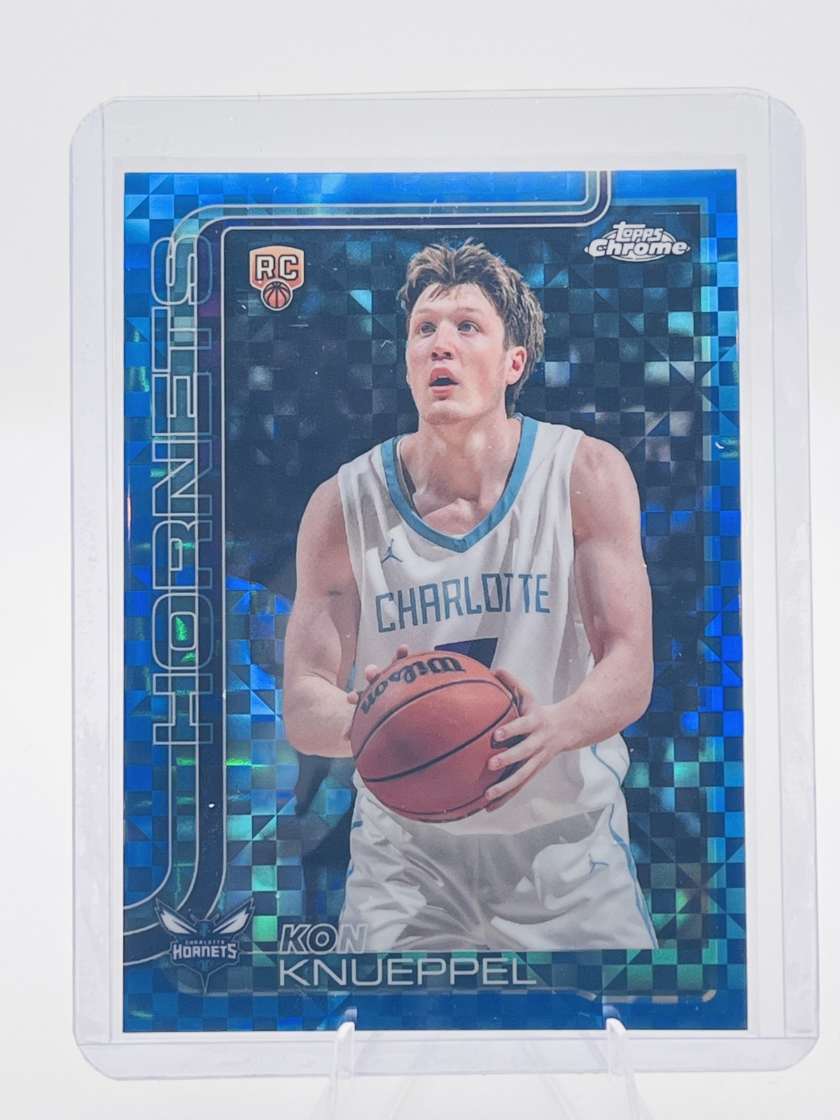 2025-26 Topps Chrome #254 Kon Knueppel Blue X-Fractor 2025-26 Topps Chrome #254 Kon Knueppel Blue X-Fractor