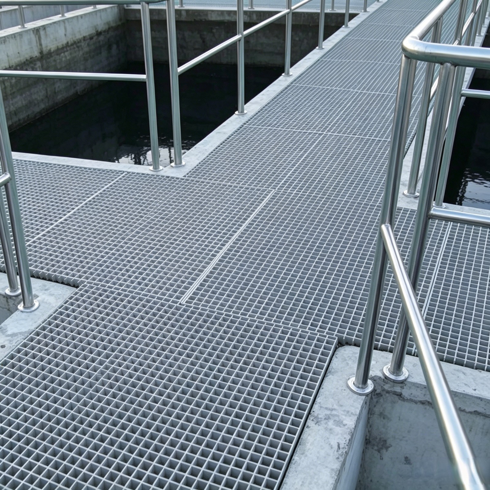 1PC Fiberglass Grating Cover Gray Industrial Grating Drainage Cover
