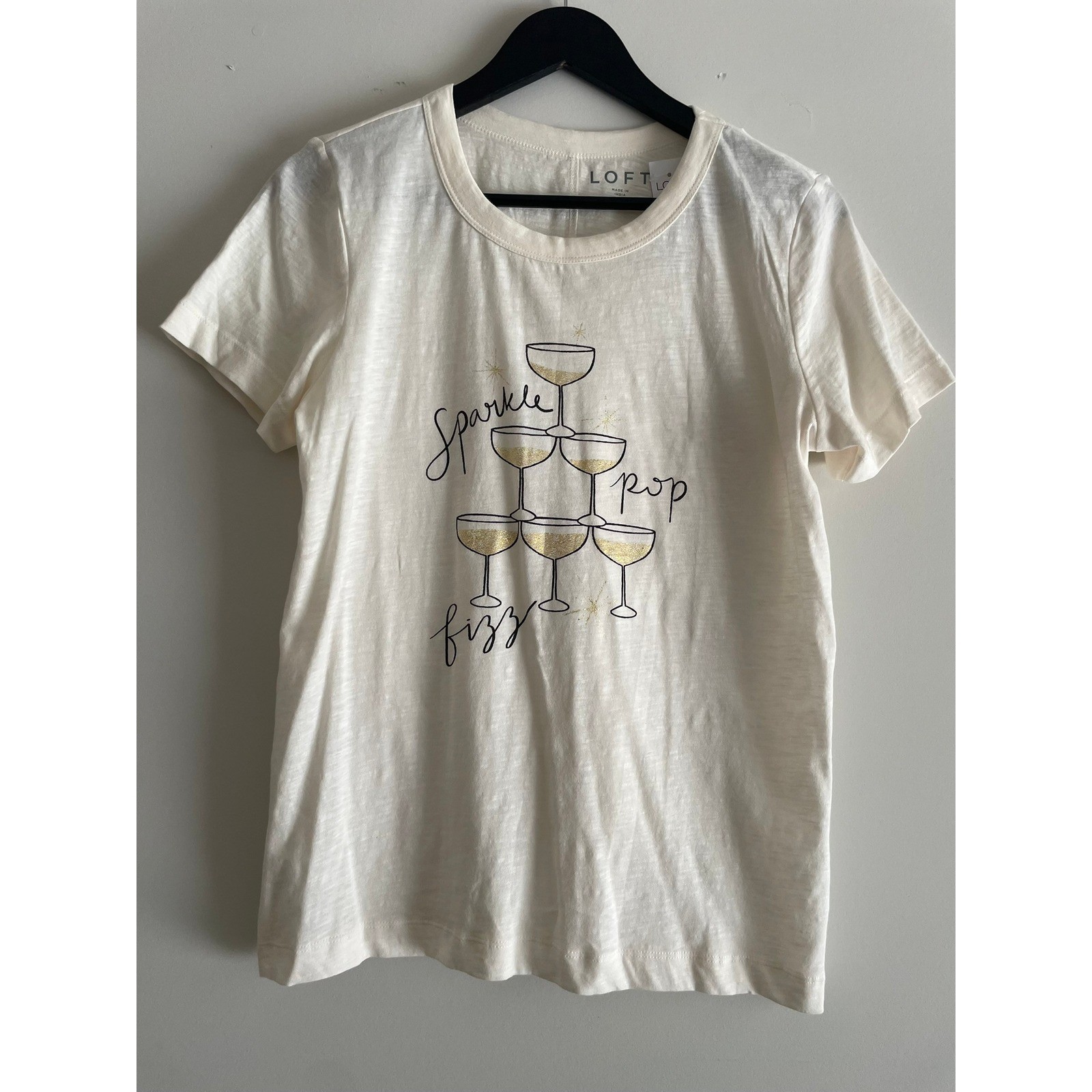 NEW Loft 100% Cotton Sparkle Graphic Tee Size M NEW Loft 100% Cotton Sparkle Graphic Tee Size M