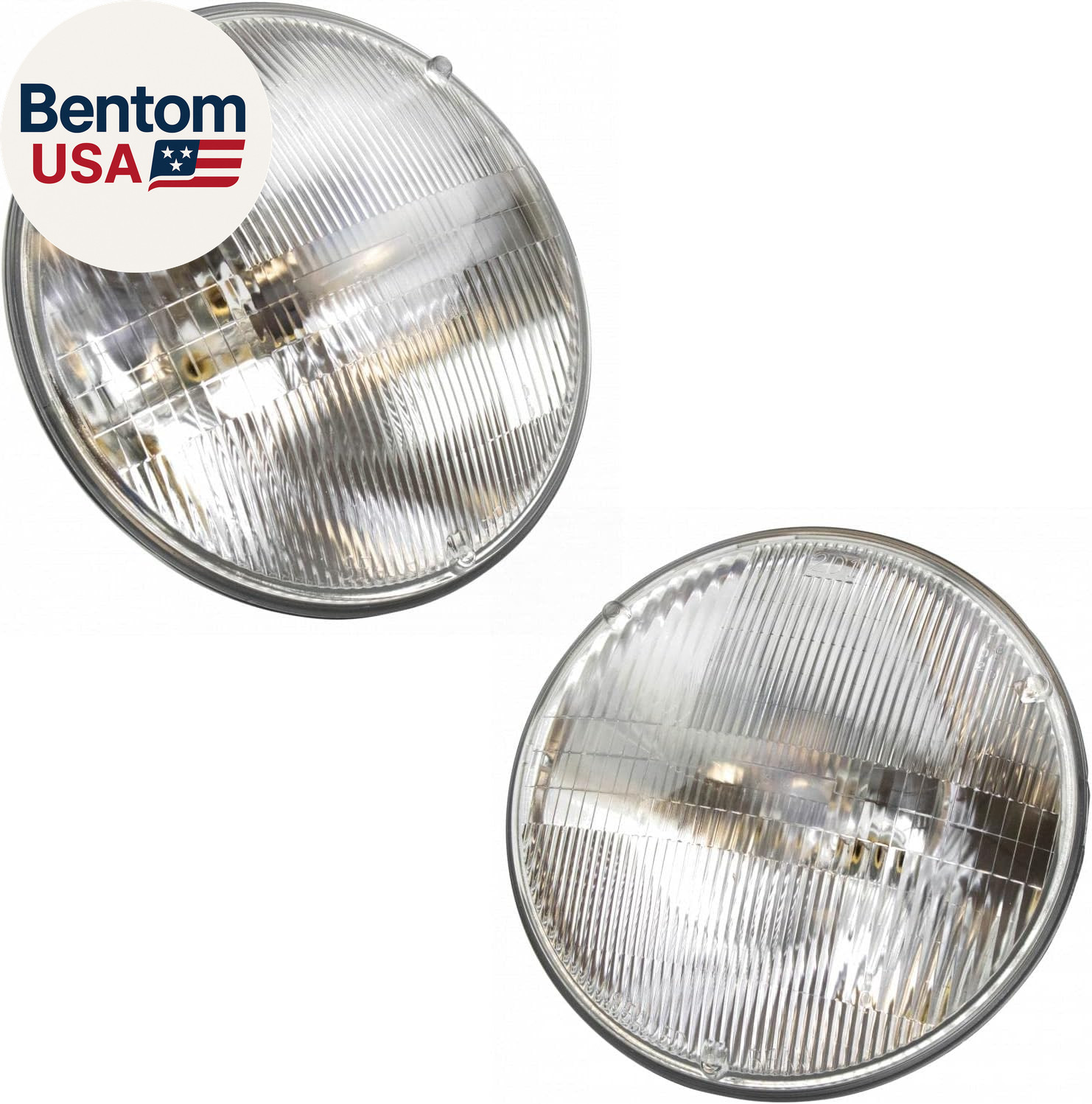 Headlight Assembly Set of 2 - Sealed Beam, Dual Beam - for 1972-1973 BMW 2002