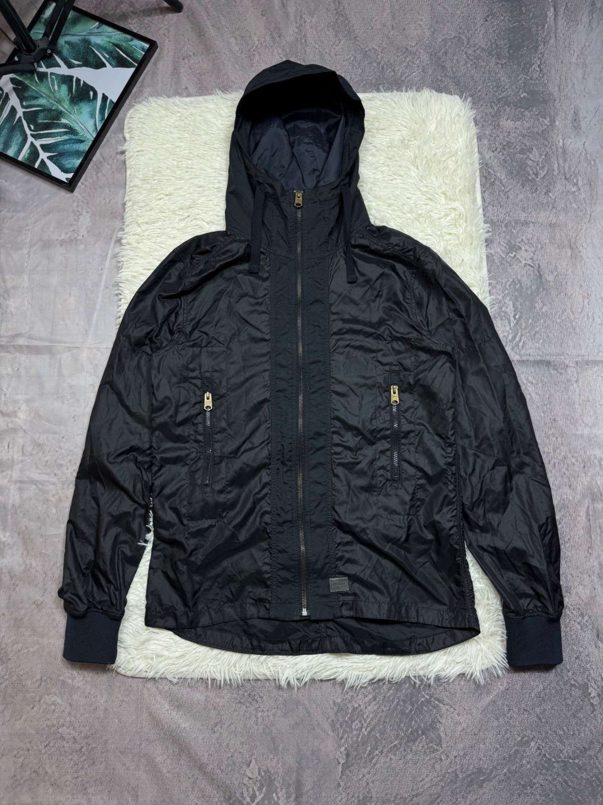 G-Star RAW Tamson HDD Mix Overshirt Men\'s Size M Black Lightweight Jacket
