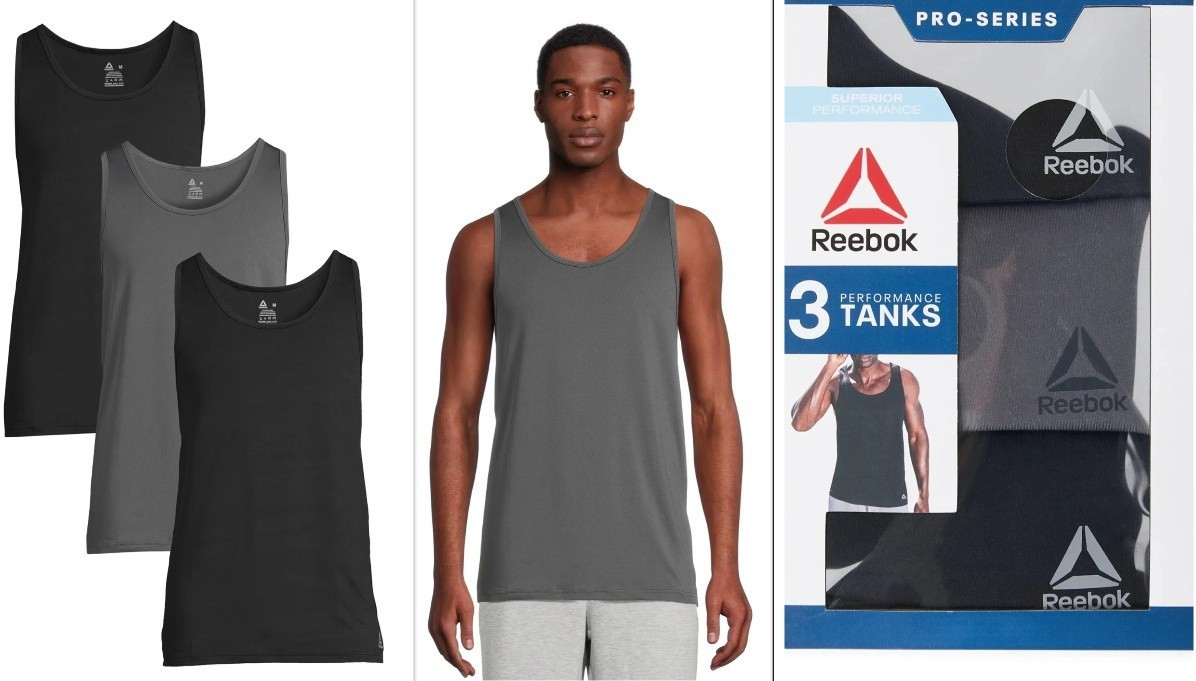 Reebok Performance Tanks Men\'s. Pro-Series 3 Pack NIB, Size Large Reebok Performance Tanks Men\'s. Pro-Series 3 Pack NIB, Size Large