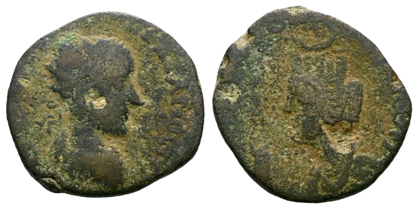 Roman Bronze Coin Tetrassarion Mesopotamia. Edessa. Gordian III AD 238-244