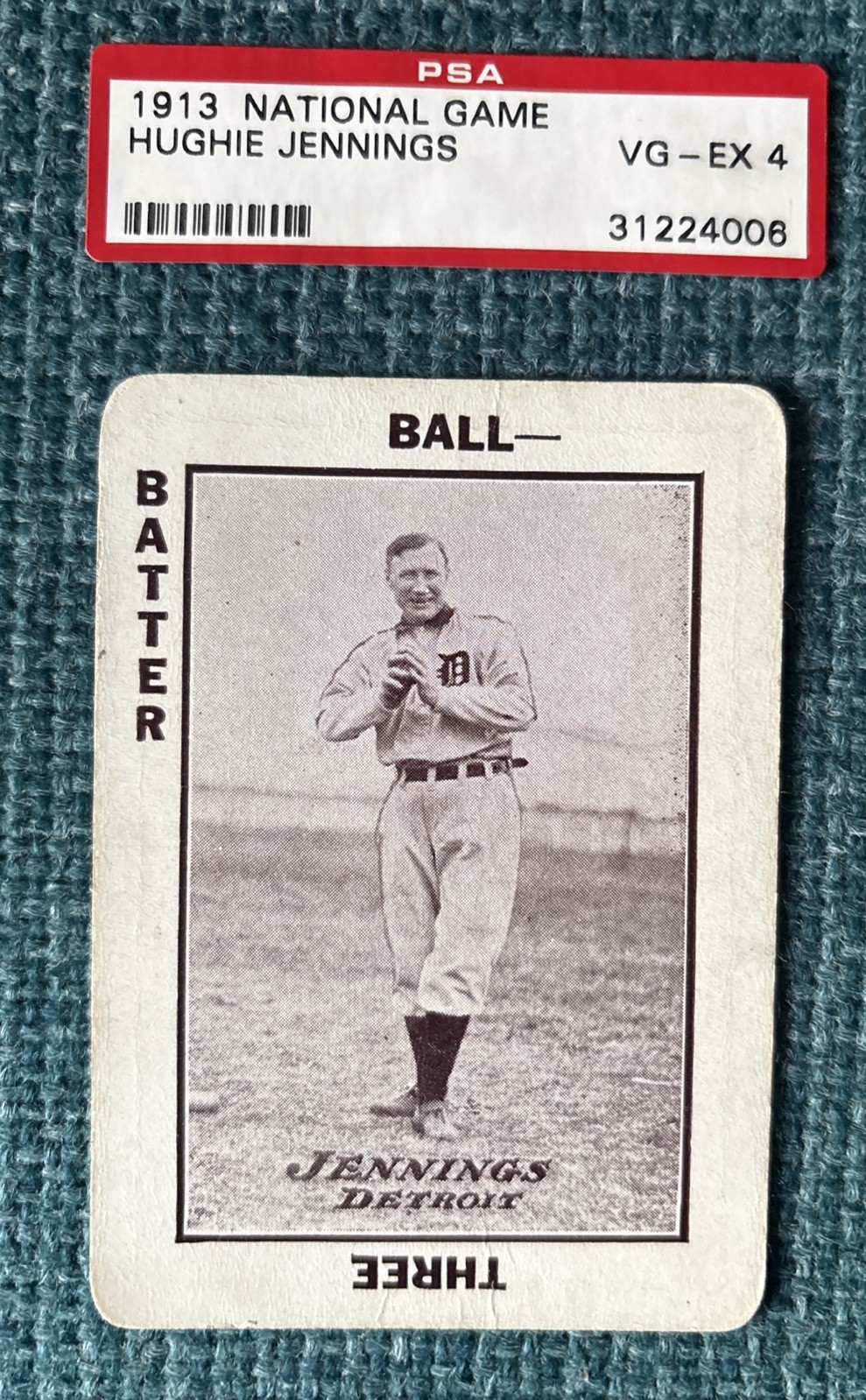 1913 NATIONAL GAME HUGHIE JENNINGS DETROIT TIGERS VG-EX