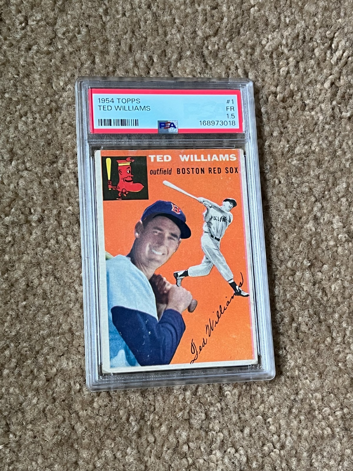 1954 Topps Ted Williams #1 PSA 1.5 Boston Red Sox Freshly Graded MVP HOF. 1954 Topps Ted Williams #1 PSA 1.5 Boston Red Sox Freshly Graded MVP HOF.