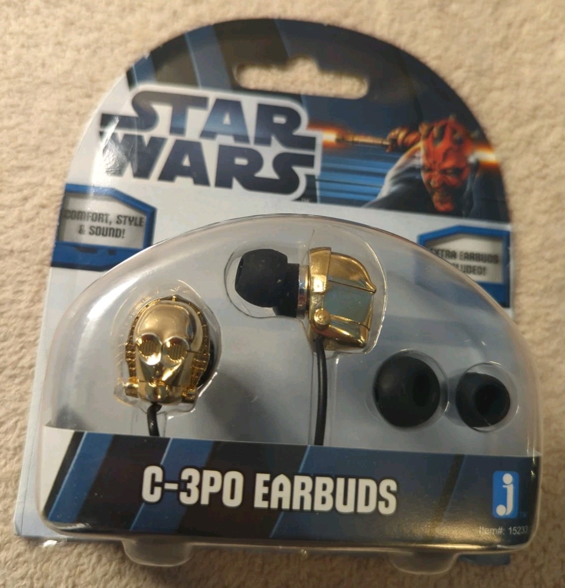 Jazwares Star Wars C3PO Stereo Earbuds Earphones Headphones NEW Sealed 2012