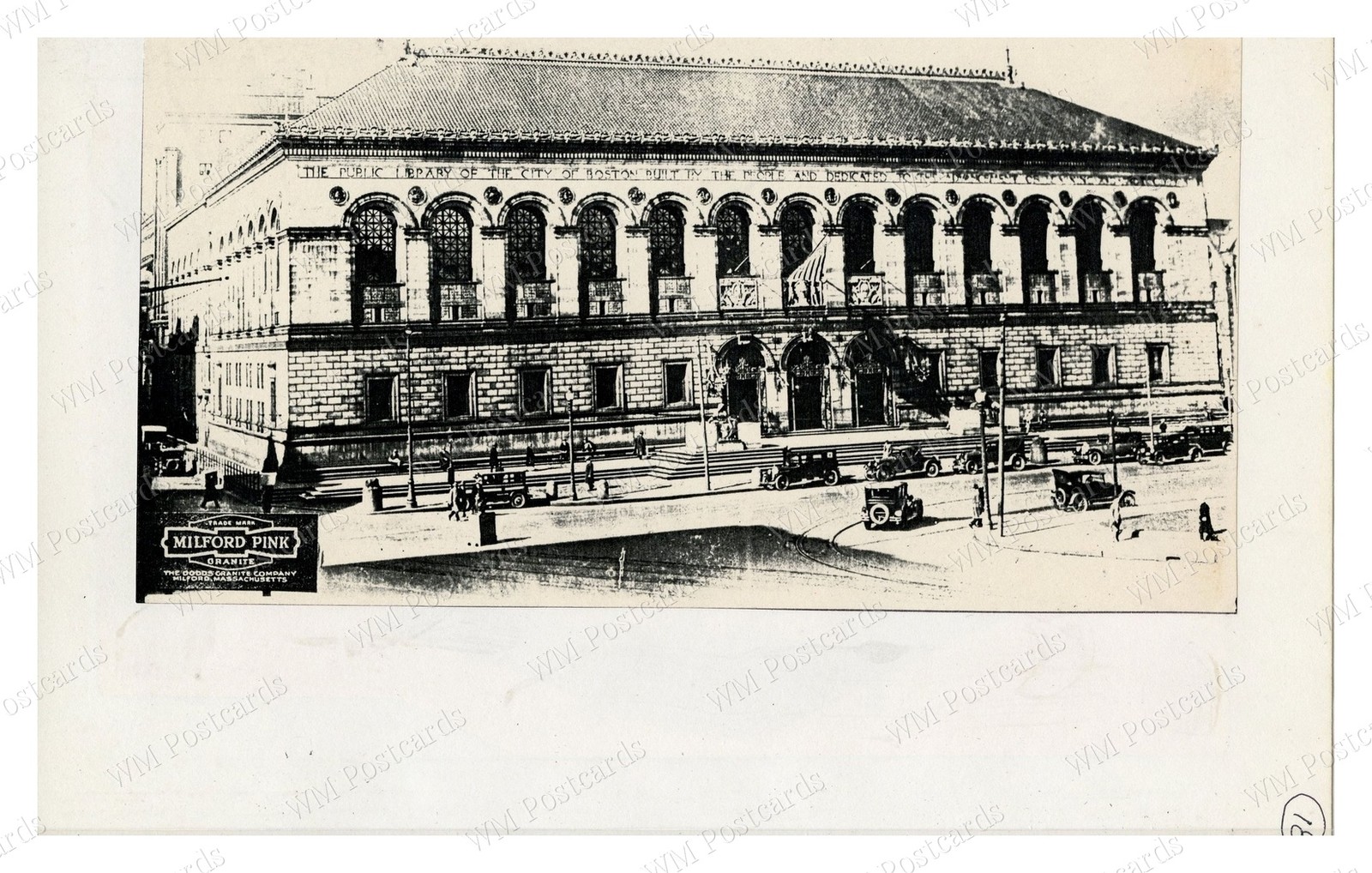 Milford Massachusetts 1895 Boston Public Library Facade Standard Postcard