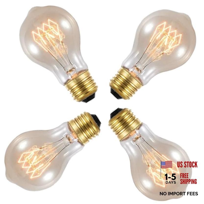 Incandescent Light Bulbs 75 Watt, Warm Edison Light Bulbs, Dimmable A19 4