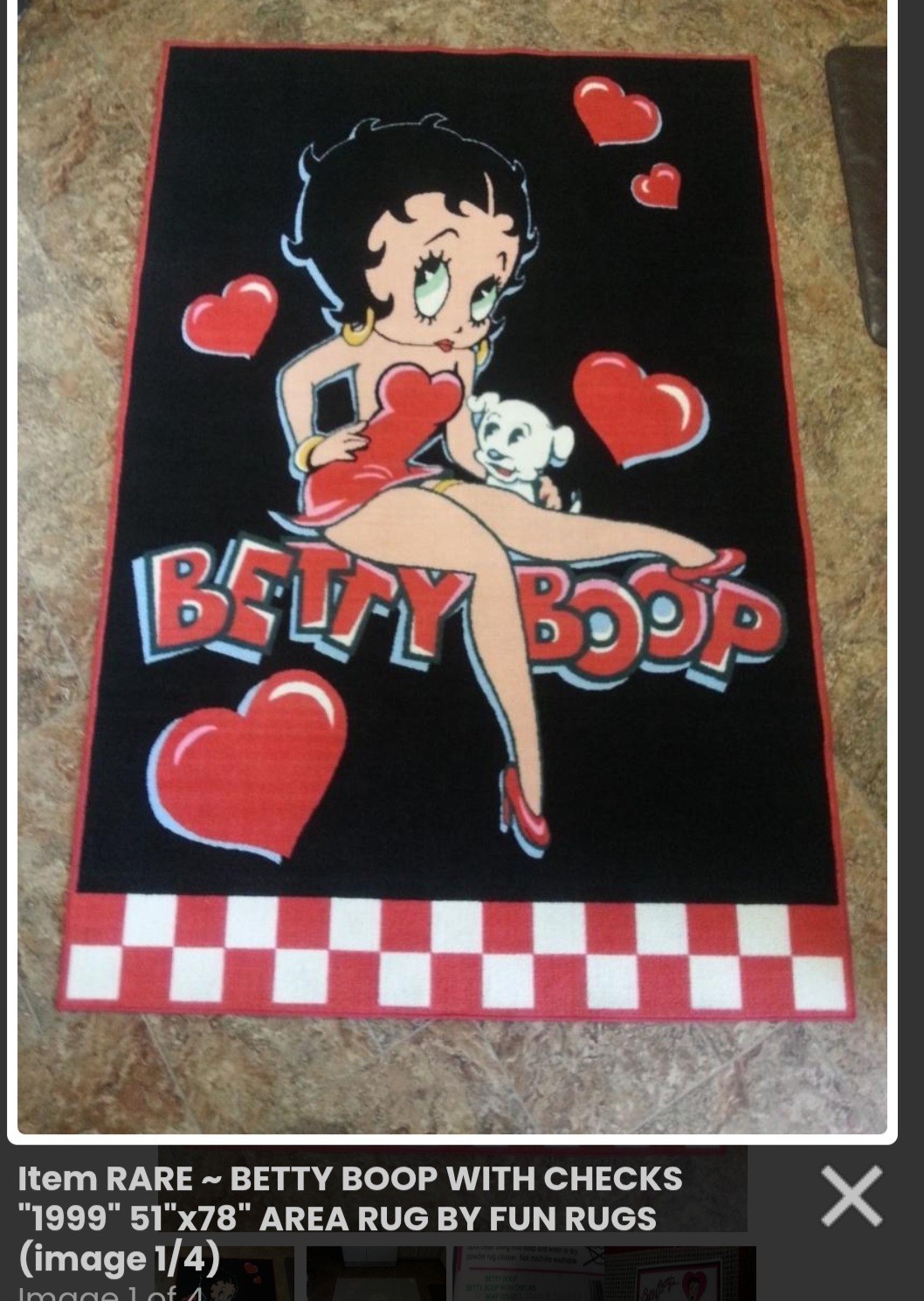 betty boop Vintage 1999 Area Rug (New)