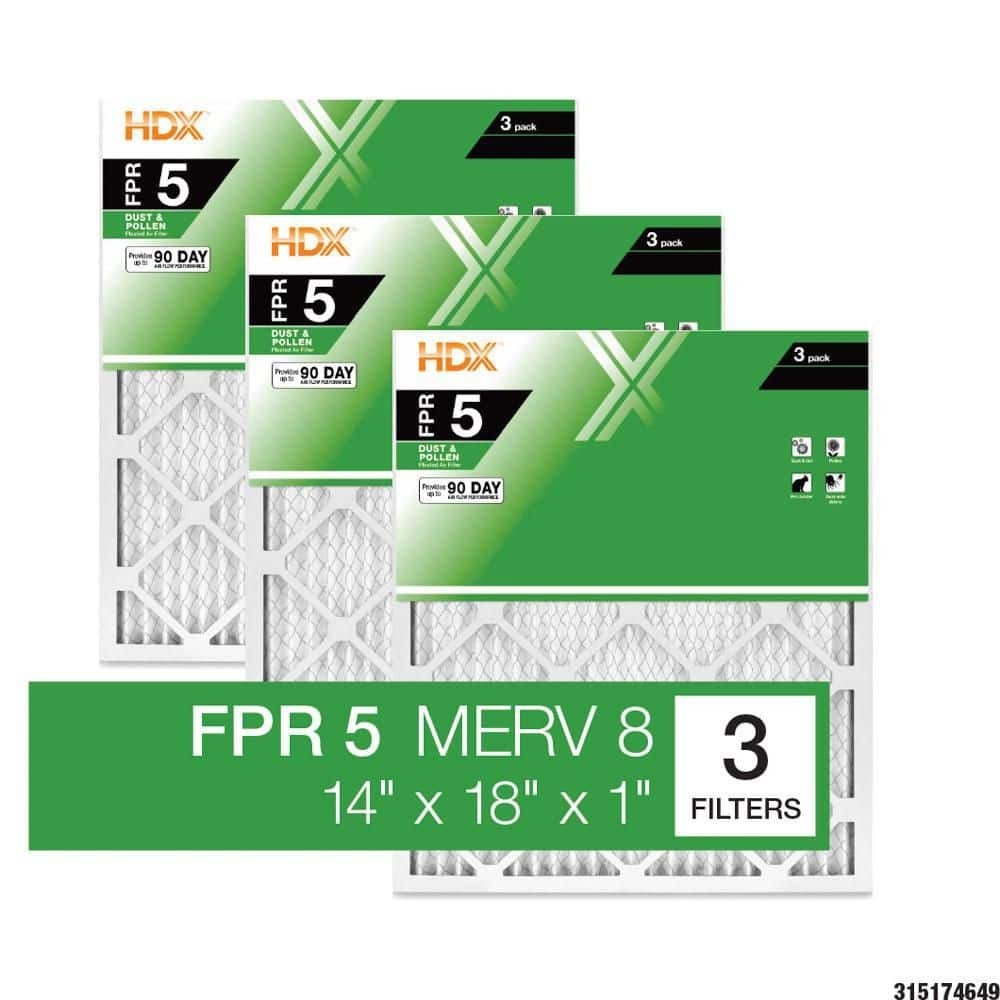 3-Pack Standard Pleated Air Filter 14x18x1, Air Filters Replacement FPR 5 MERV 8