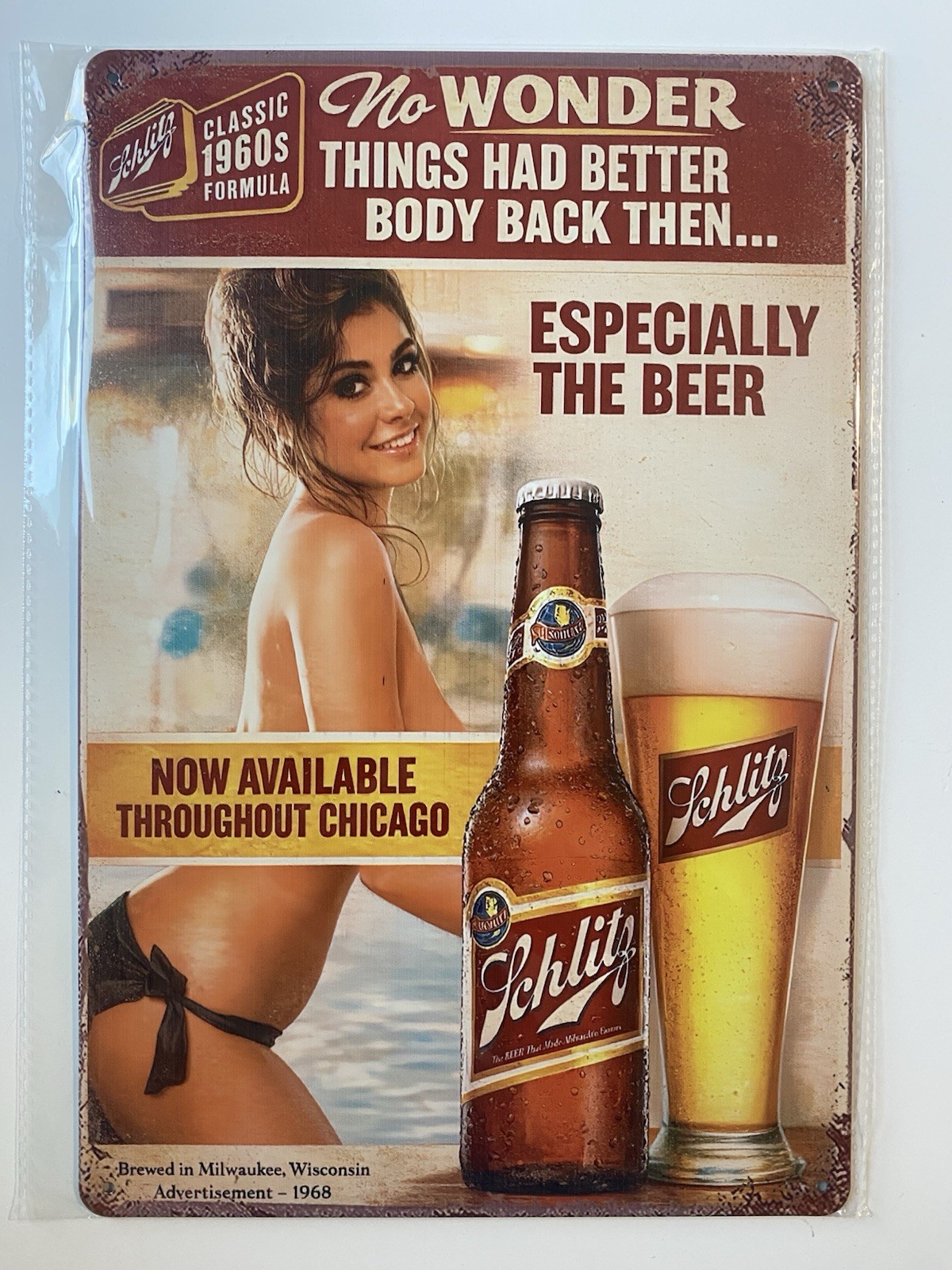 Schlitz Beer Malt Liquor Metal Sign - Classic 1960’s Formula Schlitz Beer Malt Liquor Metal Sign - Classic 1960’s Formula