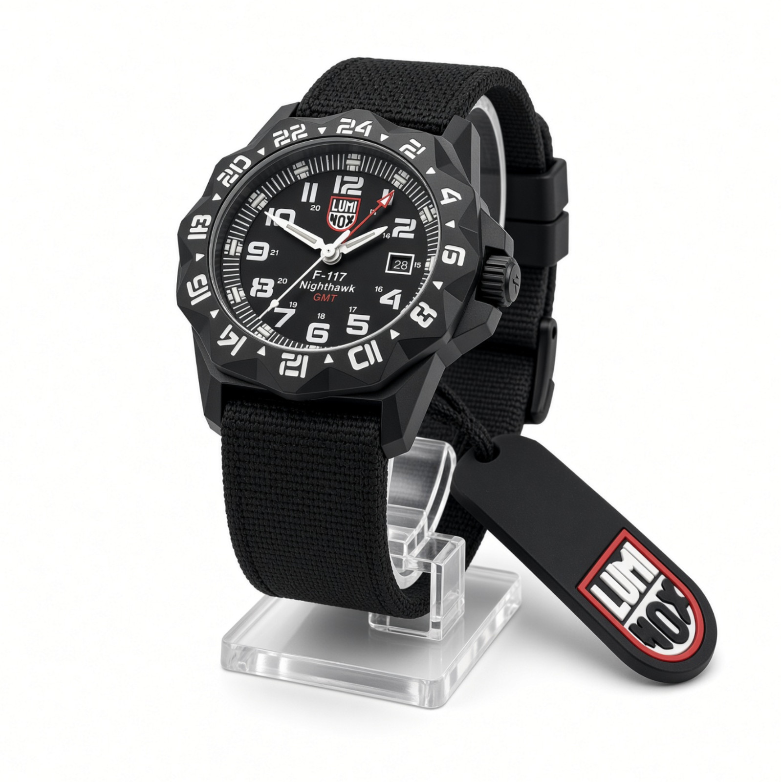 Luminox F-117 Nighthawk Pilot GMT Steel 44mm Black Dial Quartz Men Watch XA.6421