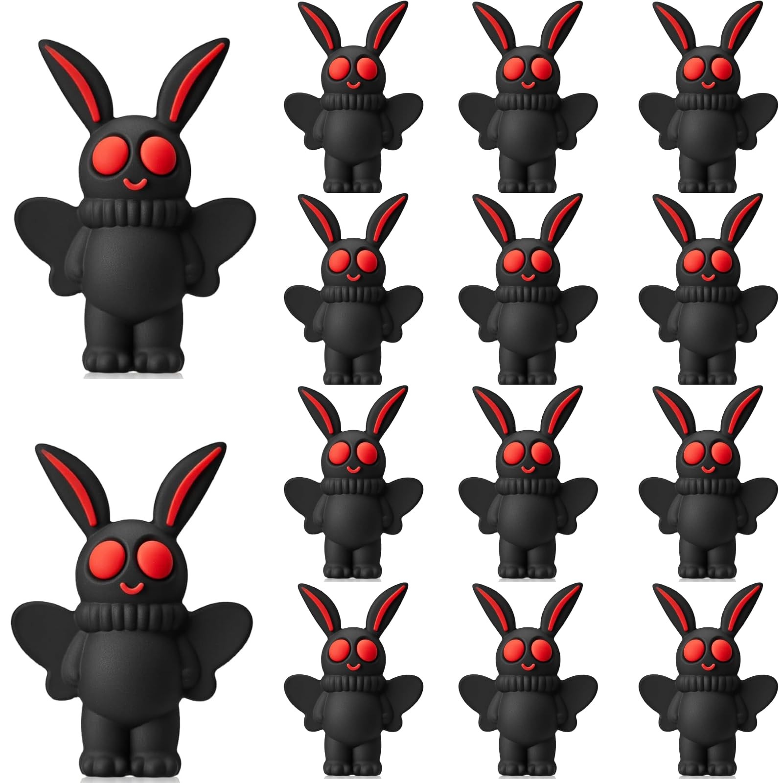 Chunful Mini Mothman Figurines Moth Man Cryptid Statues, Black, 12 Pcs | Cryp...