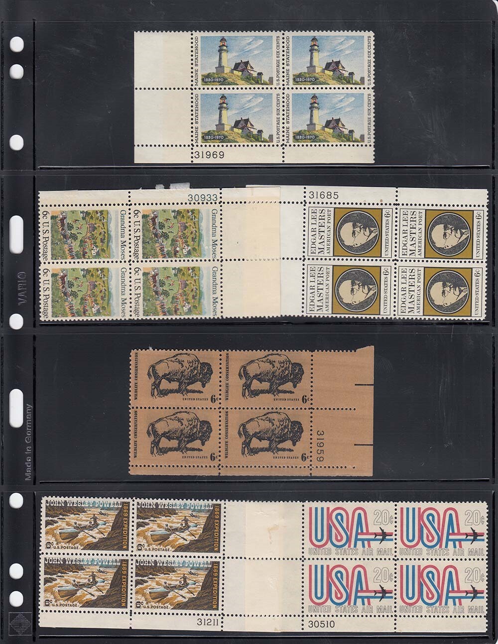Lighthouse Vario 4S Stock Stamp Pages 4 Rows Professional Pack of 25 Black NEW