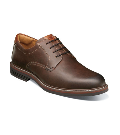 Florsheim Men\'s Norwalk Plain Toe Oxford 13369-215 Brown US 11.5 Wide