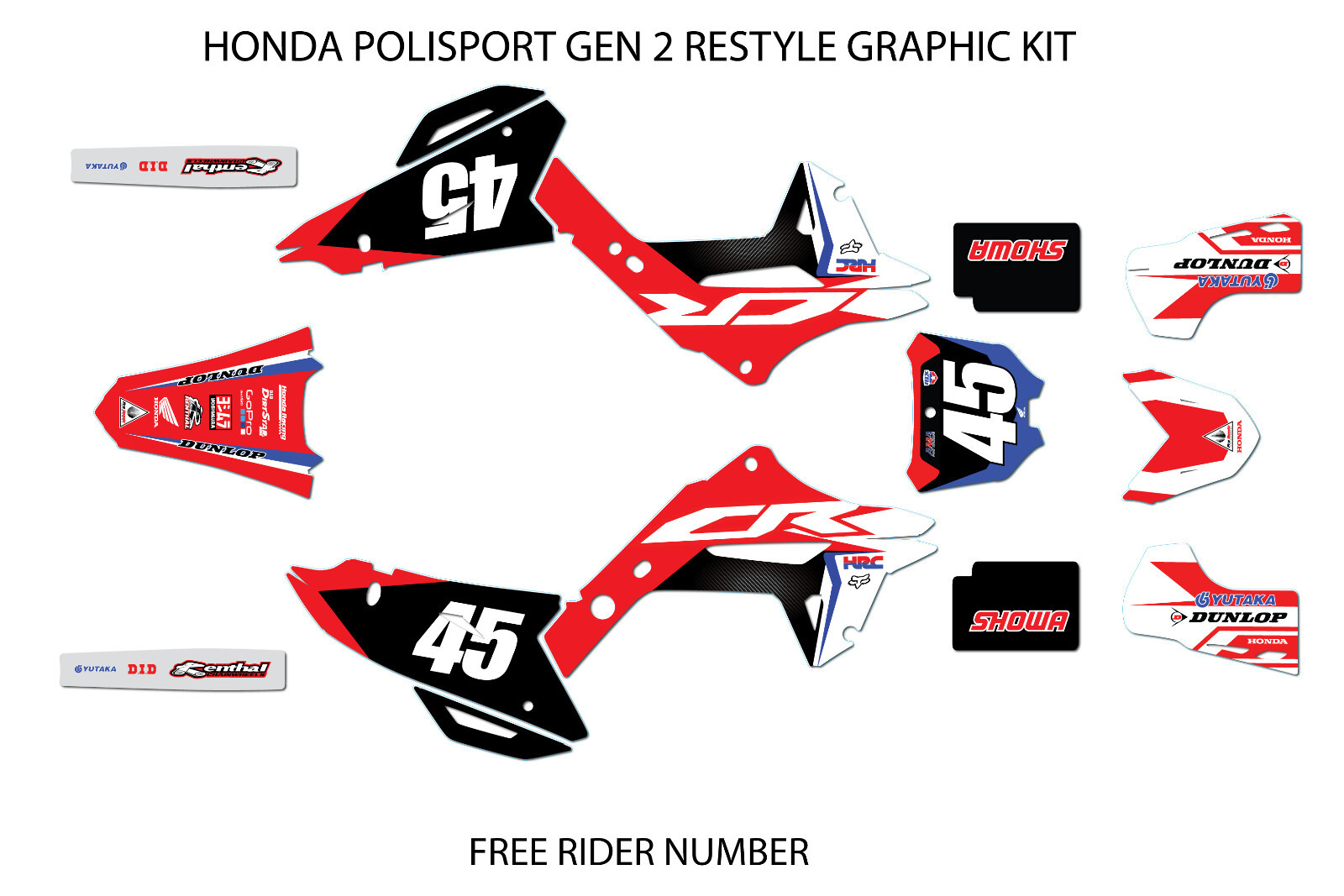 HONDA POLISPORT RESTYLE GEN 2 GRAPHICS CR125 250 2002 2003 2004 2005 2006 2007 HONDA POLISPORT RESTYLE GEN 2 GRAPHICS CR125 250 2002 2003 2004 2005 2006 2007