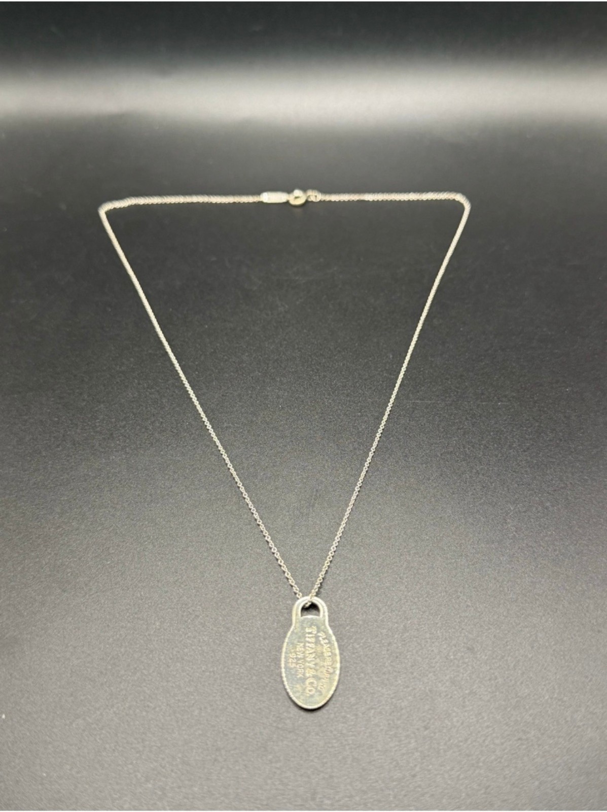Tiffany & Co Sterling Silver Oval Return to Tiffany Necklace~18\