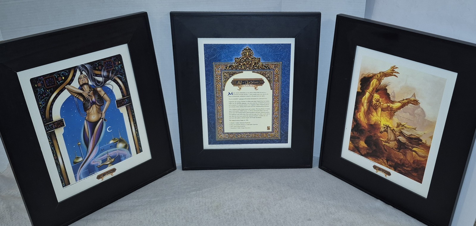 3 TSR AL-QADIM 1992 Promo Art Dungeons & Dragons RPG Illustration Framed/Matted