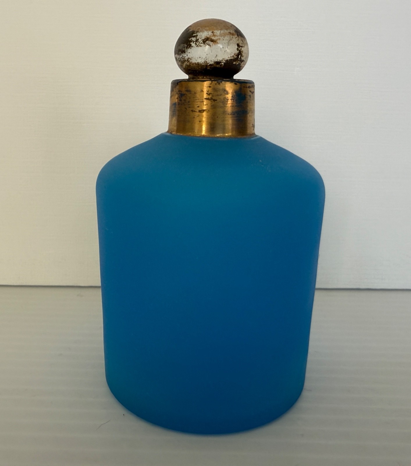 Antique French Blue Opaline Matte Glass Perfume Bottle w/ Original Stopper #41 Antique French Blue Opaline Matte Glass Perfume Bottle w/ Original Stopper #41
