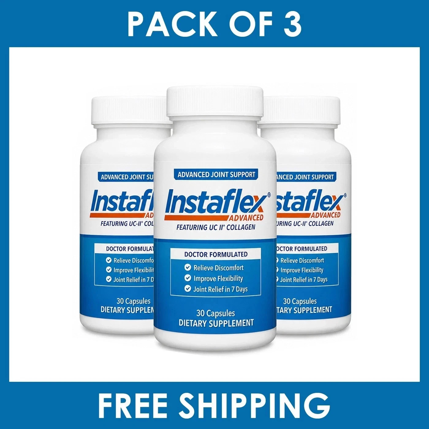 3 Pack - Instaflex Advanced Joint Support Doctor Formulated 90 Capsules - SALE