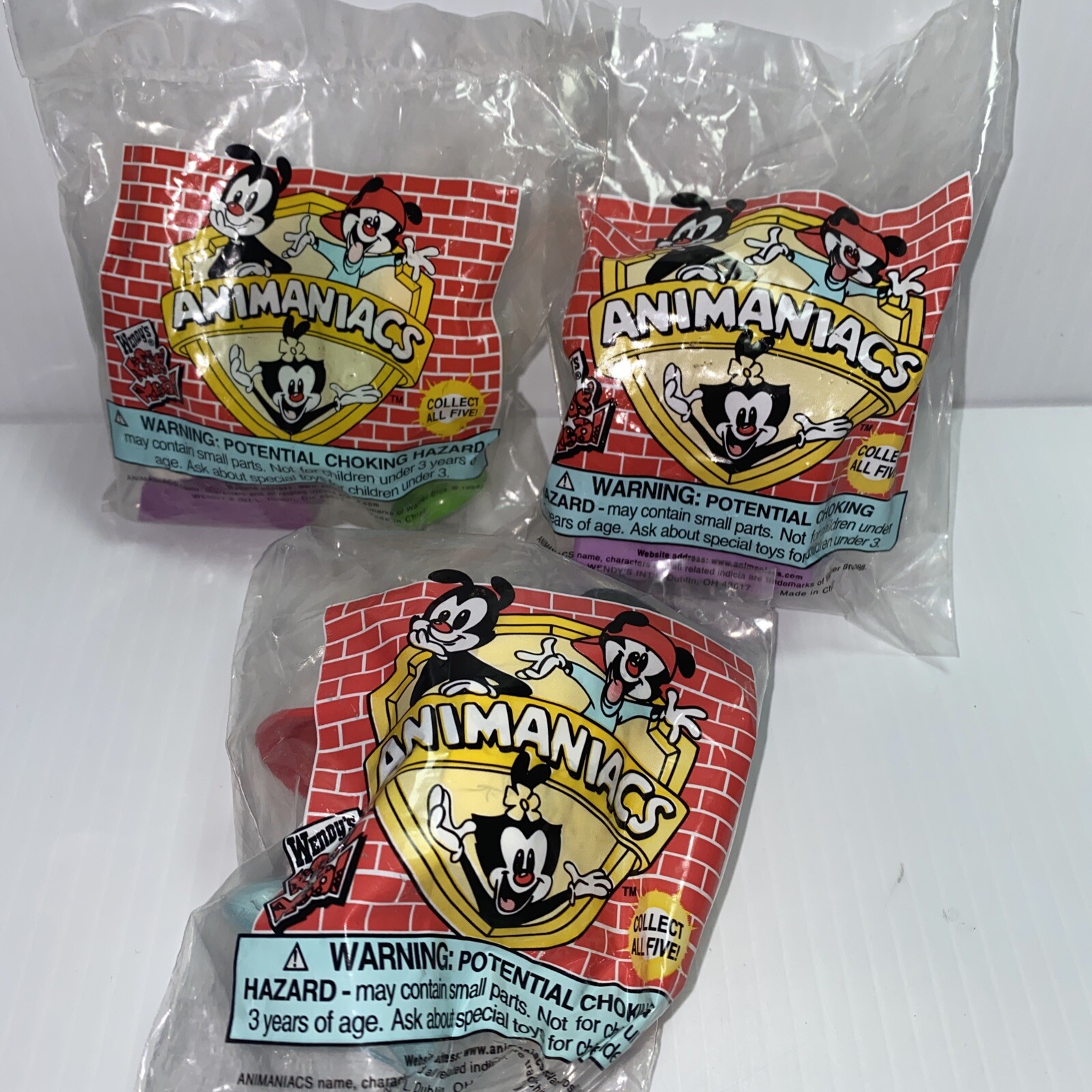 Animaniacs Wendy's 1998 Sealed Warner Brothers Vintage  Lot Of 3