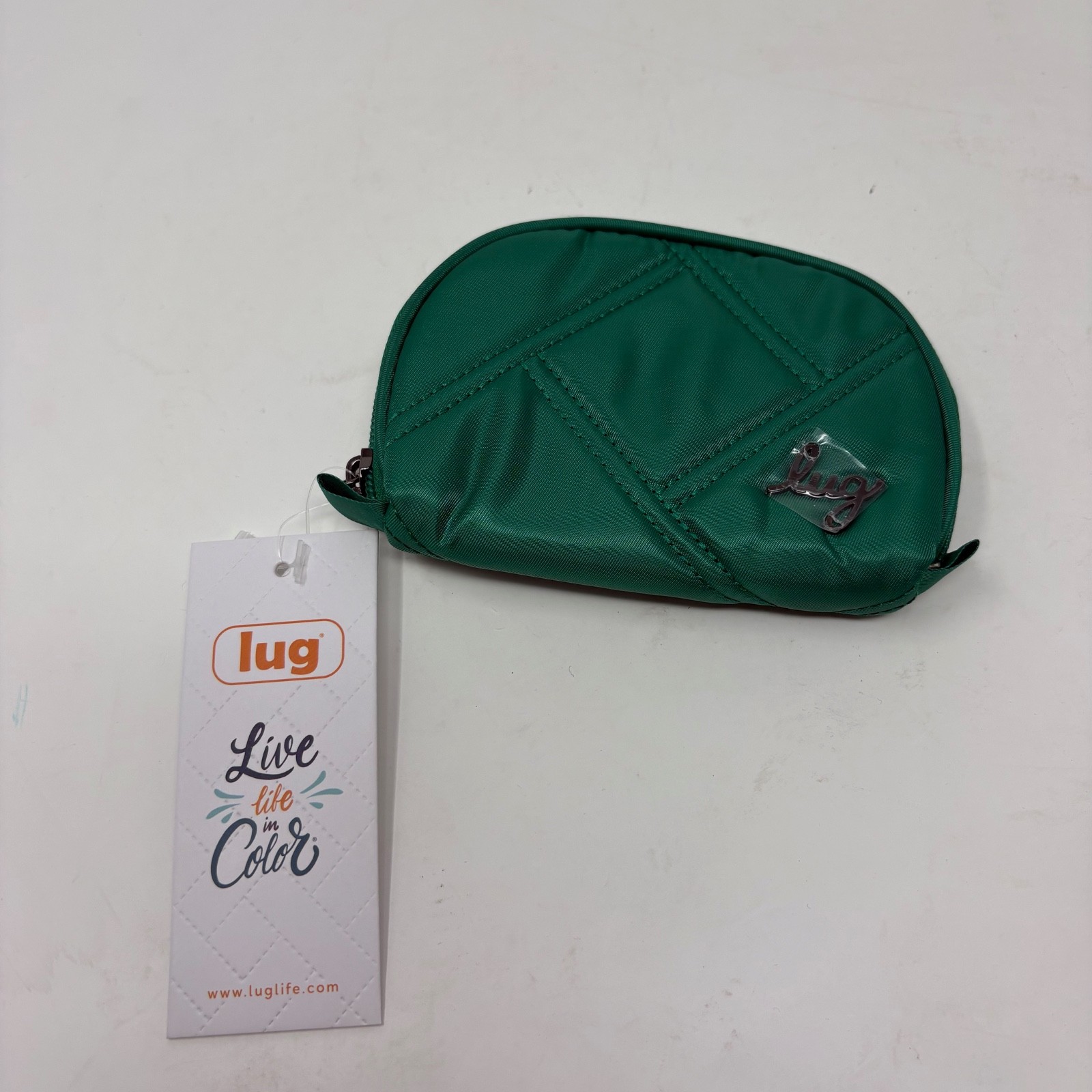 Lug Stash Pouch Bag Wallet Kelly Green Quilted New NWT