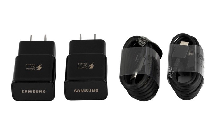 Samsung Fast OEM Charger with USB Type C Cables Galaxy S8 S8+ Note 8 S9 Plus 2pk