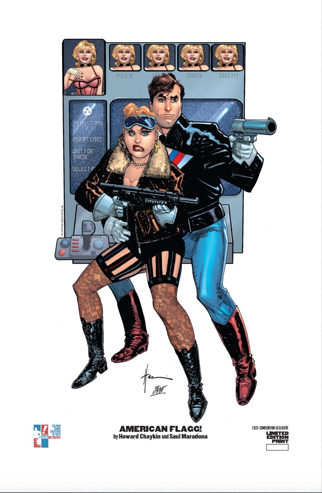 HOWARD CHAYKIN signed AMERICAN FLAGG print, limited to 200