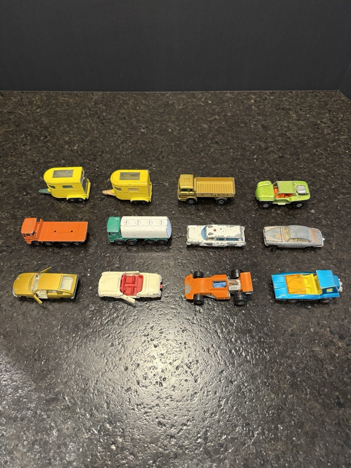 Lot of 12 Vintage Lesney Matchbox Collectible Cars And Trucks.  Nice